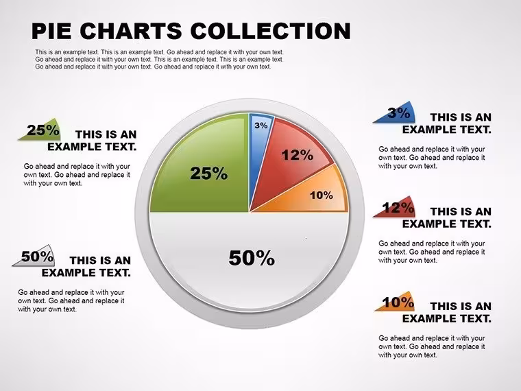 Pie Charts PowerPoint Template for Analysis