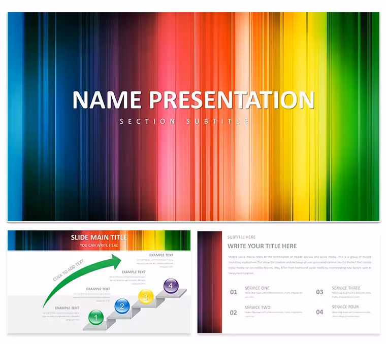 Rainbow of Success PowerPoint Template: Design Presentation