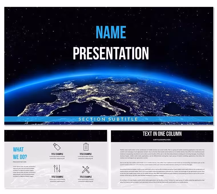 Planet Earth Orbit PowerPoint Templates