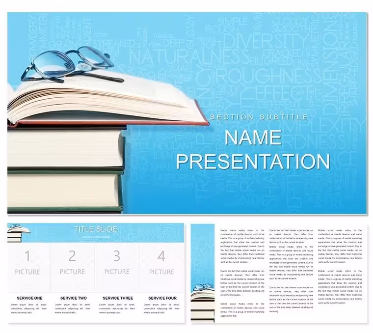 Books Learning PowerPoint Template: Ignite Curiosity Through Design