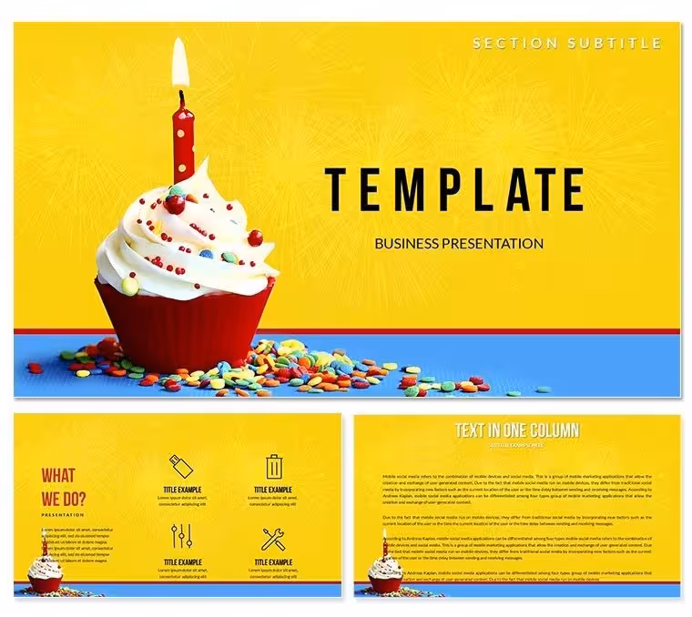 Cupcakes for Birthday PowerPoint templates