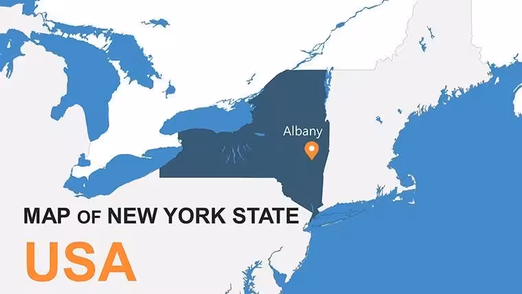 New York USA Map Template: Keynote Innovation