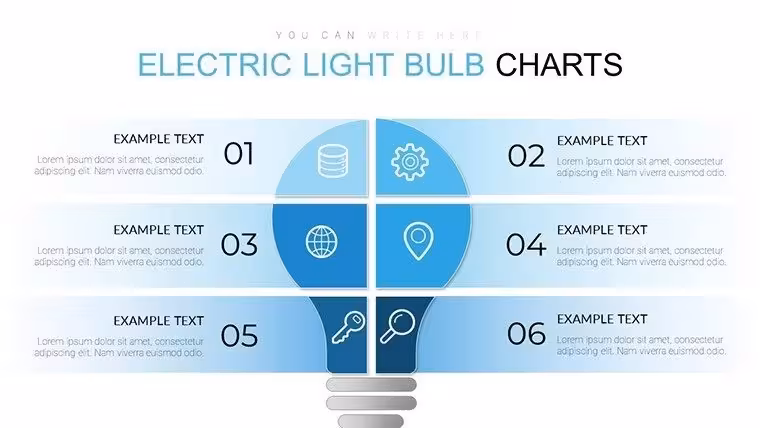 Electric Light Bulb PowerPoint Charts Template