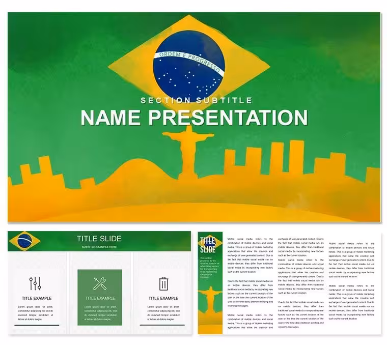 Brazil Vacation Travel Guide PowerPoint Template