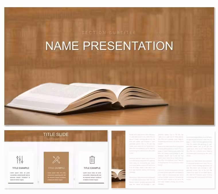 Dynamic Online Book Library PowerPoint Template