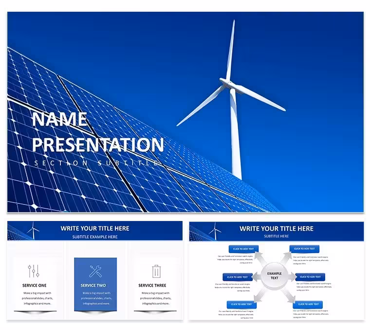 Solar and Wind Power Diagrams - Editable PPTX