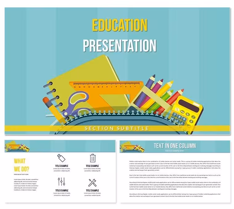Backpack Essentials for Back to School PowerPoint Template