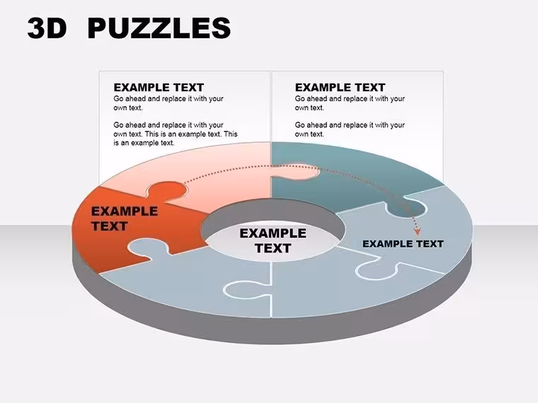 3D Puzzles PowerPoint Charts Template: Download PPTX