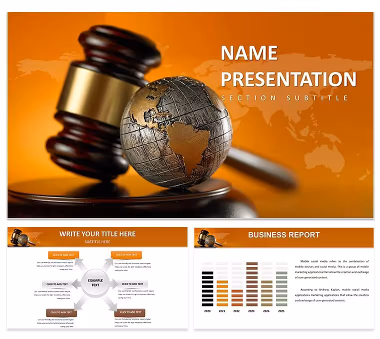 Justice and Global Governance PowerPoint Template: Authoritative Legal Presentations