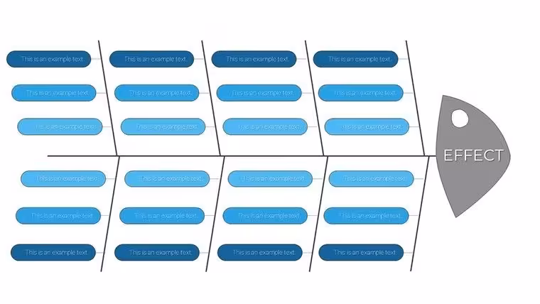 Dark Effect - 3 Cause Ishikawa or Fish-bone Cause-Effect PowerPoint charts