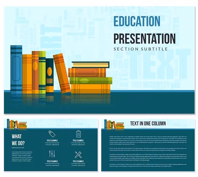 Books for Teaching PowerPoint Template for Educational Presentations