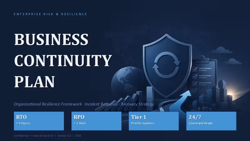 Business Continuity Plan PowerPoint Template and Charts