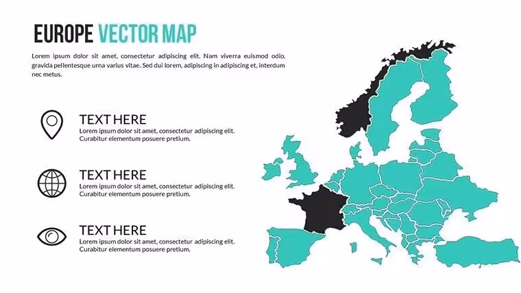 Worldwide vector maps for PowerPoint Presentation - Europe