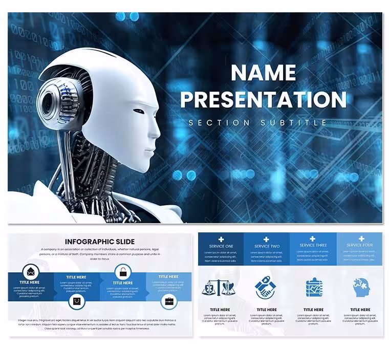 Futuristic AI Robot Keynote Template for Tech Talks