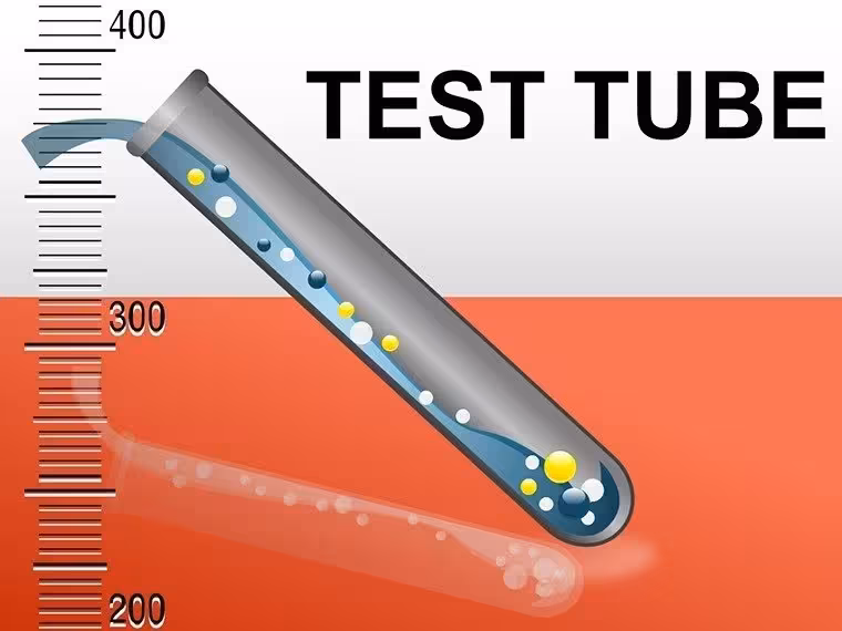 Medicine Test Tube PowerPoint Diagrams: Visualize Data Dependencies