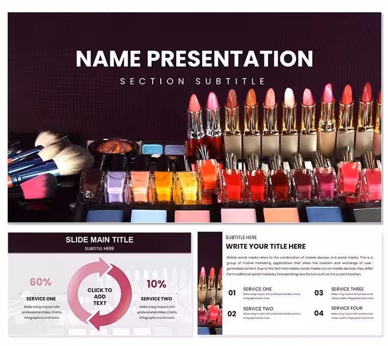 Vibrant Beauty Makeup Cosmetics Keynote Template: Sparkle in Every Slide