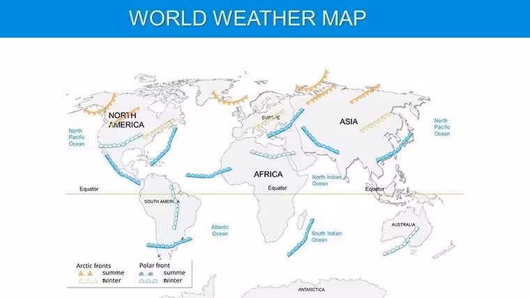 Arctic and Polar fronts Weather PowerPoint Map