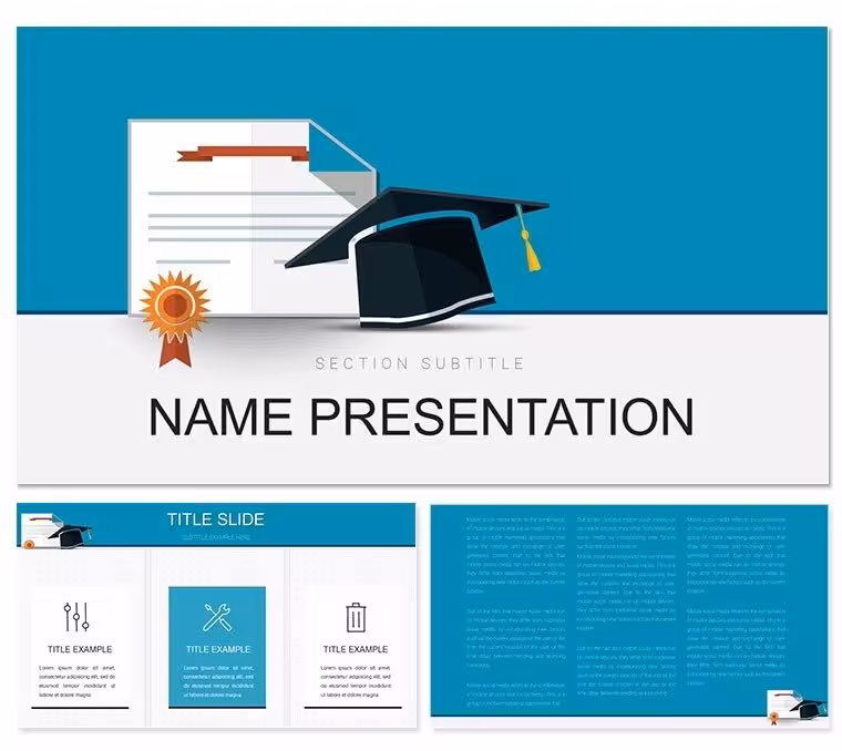 Diploma PowerPoint Template: Elevate Higher Education Presentations