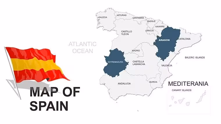 Spain Keynote Map Template - Fully Editable KEY