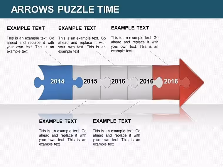 Arrows Puzzle Time PowerPoint Charts: Unlock Dynamic Timeline Visuals