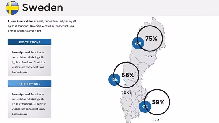 Customizable Sweden Map Keynote Template: Navigate Scandinavian Success