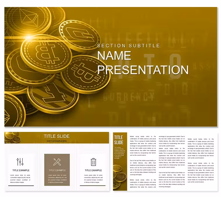 Bitcoin Cryptocurrency Trading Exchange PowerPoint Template: Trade with Visual Edge