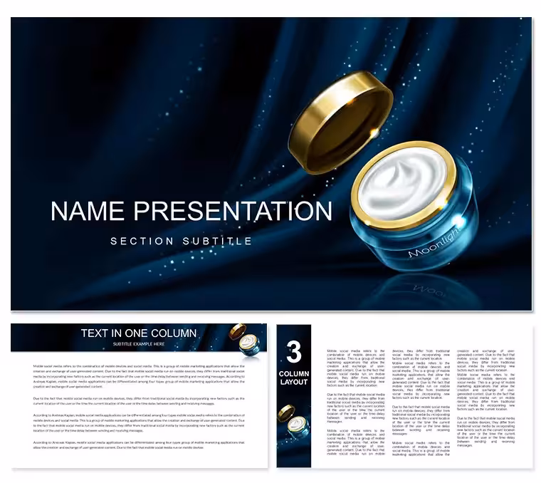 Night Cream Skincare PowerPoint Template - Fully Editable 28 Diagrams | Instant Download