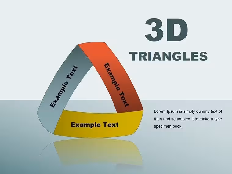 3D Tape Triangles PowerPoint Charts Template for Presentations