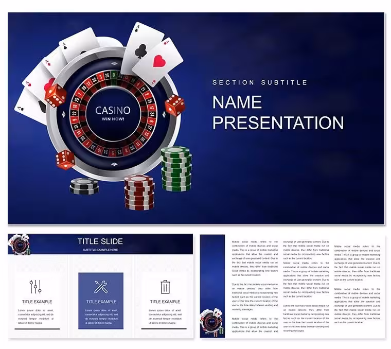 Casino Royale Blackjack and Roulette PowerPoint Template: Roll the Reels