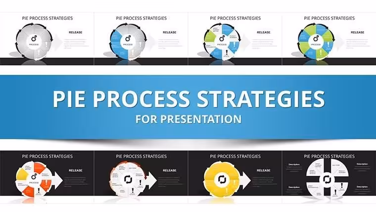 Pie Process Strategies PowerPoint Charts Template - Presentation PPT