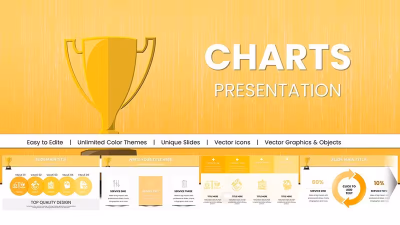 Victory Cup PowerPoint Charts: Sales & Success Template