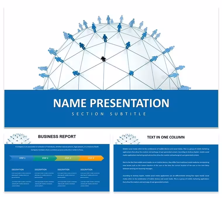 Global Community PowerPoint Template for Connections