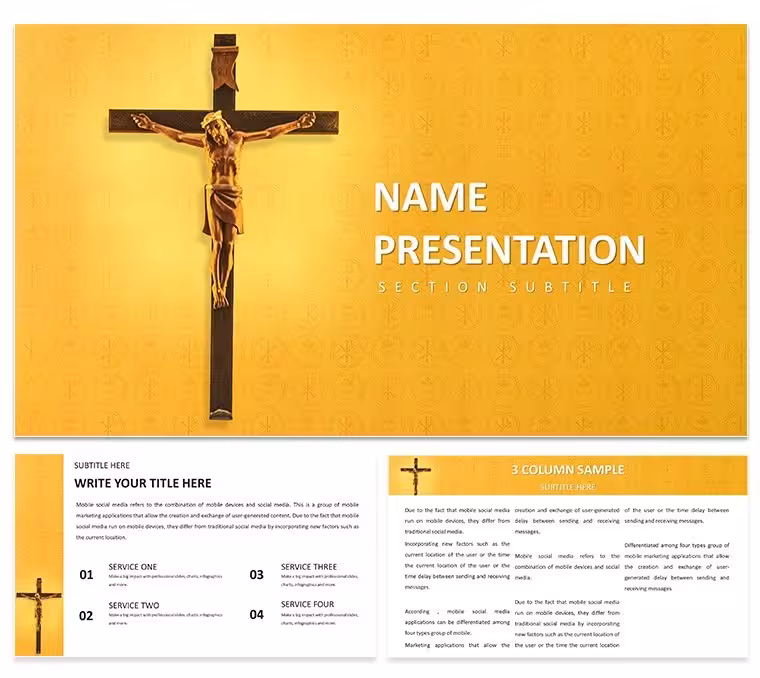 Crucifixion of Jesus PowerPoint Template for Religious Presentations