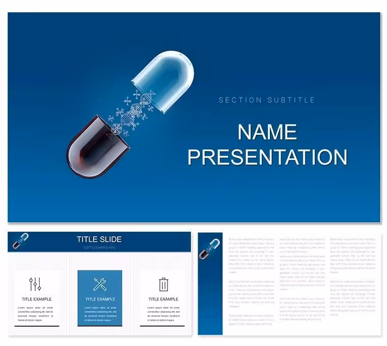 Gene Pill and Therapeutic Applications PowerPoint Template