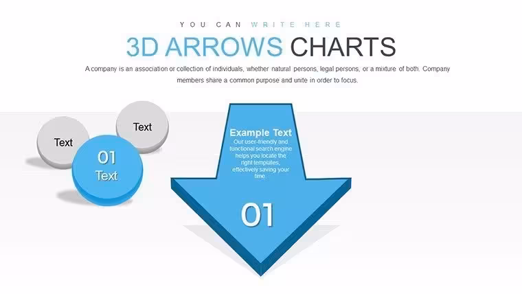 Dynamic 3D Arrow PowerPoint Charts: 62 Customizable Slides