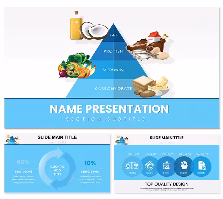 Healthy Food Pyramid PowerPoint Template: Stack Wellness Wisely