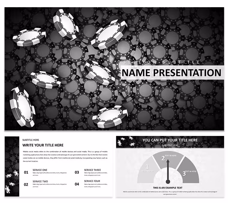 Vibrant Casino Chips Keynote Template: Captivate Audiences