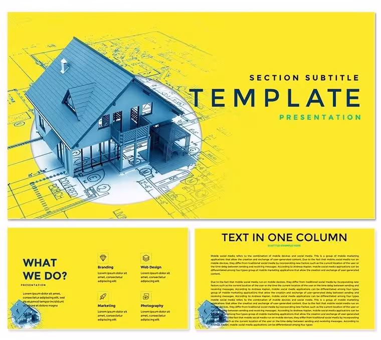 Projects of houses and cottages PowerPoint Presentation Template