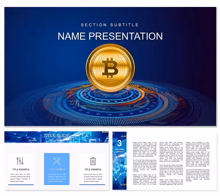Bitcoin Stock Works PowerPoint templates