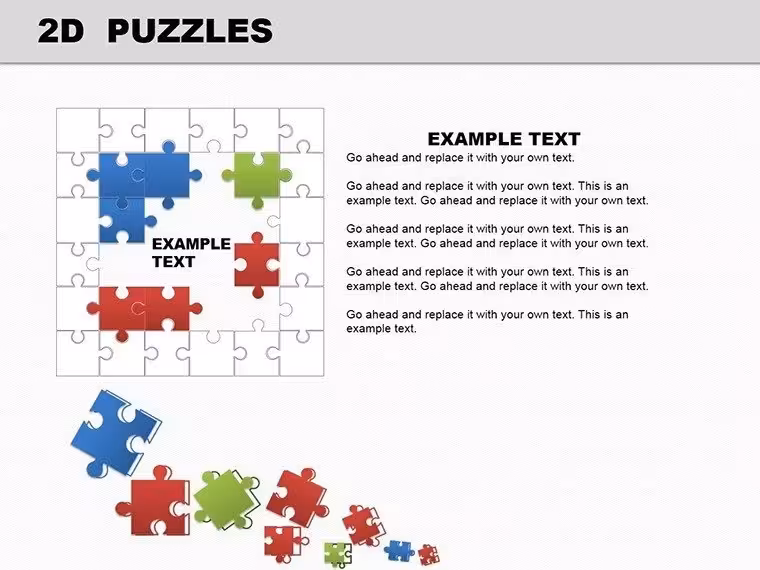 2D Puzzles PowerPoint Template: Unlock Creative Connections