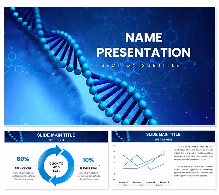 3D Visualization DNA Keynote Template Download | Charts, Diagrams, Presentation