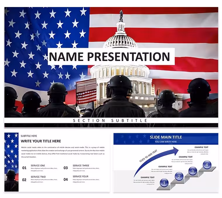 Government Politics PowerPoint Template: Command Policy Conversations