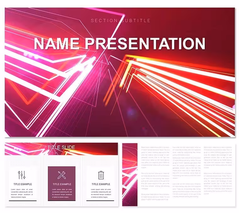 Curve Through Concepts with the Abstract Vector Lines PowerPoint Template