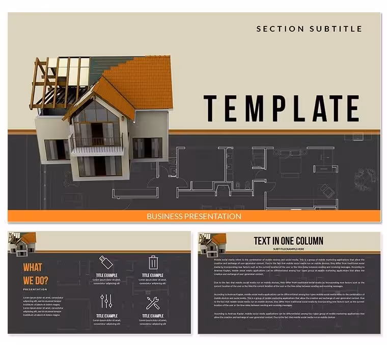 House Plans and Construction Homes PowerPoint templates