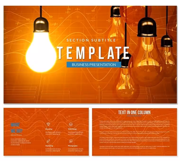 Incandescent lamps PowerPoint template