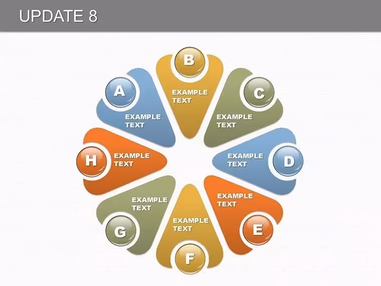 Pie Update 8 PowerPoint Charts Template: Revolutionize Your Data Storytelling