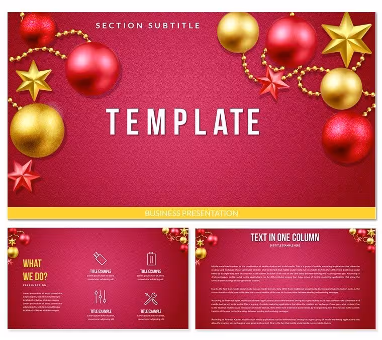Toys on Christmas Tree PowerPoint Template: Festive Animations Unleashed