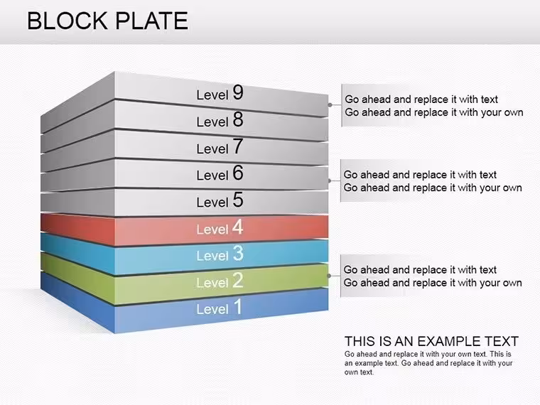 Block Plate PowerPoint Charts: Versatile 11-Slide Template