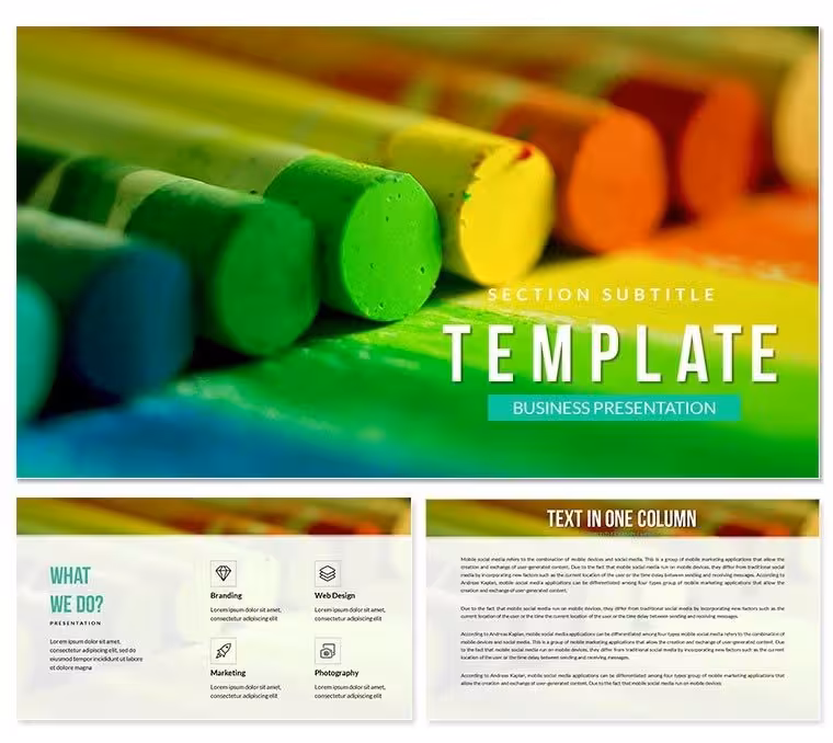 Colouring pencils PowerPoint template