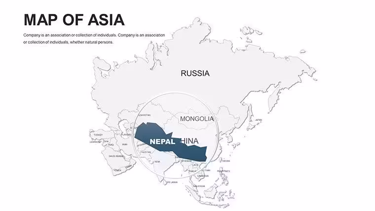 Editable maps of Asia for PowerPoint - Slide4